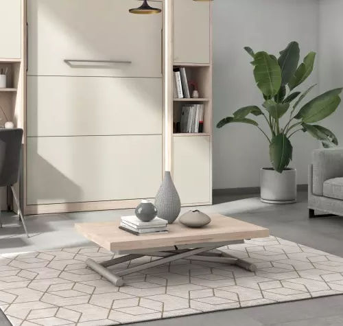 Современный журнальный столик - SMART - Meubles Célio - из меламина / с основанием из стали / прямоугольный