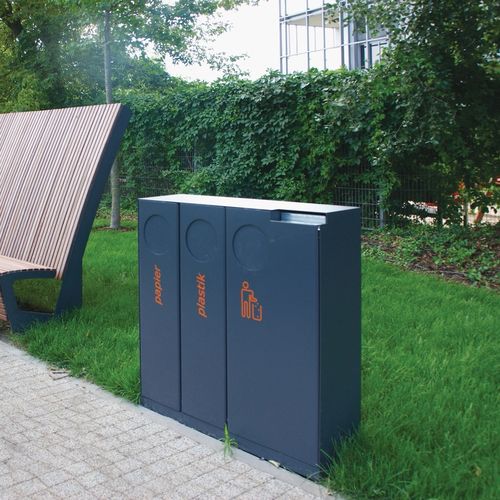 Общественный мусорный контейнер - CRYSTAL - mmcité street furniture - с сортировкой / из гальванизированной стали / из нержавеющей стали