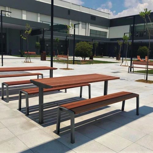 Современный стол для пикника - VERA SOLO - mmcité street furniture - из лиственных пород дерева / из сосны / из гальванизированной стали
