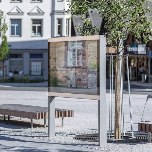 Информационное табло для наружного применения - C-LIGHT IF - mmcité street furniture - световое / из стекла / из стали