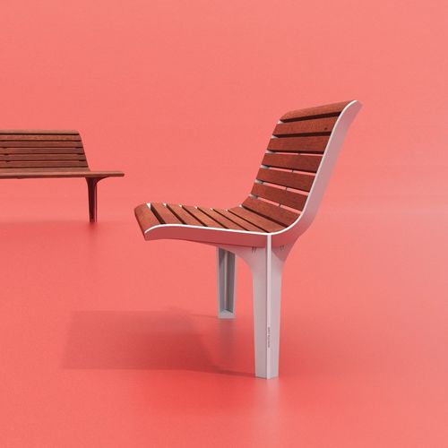 Современное городское кресло - EMAU SOLO - mmcité street furniture - из дерева / из гальванизированной стали / эргономичное