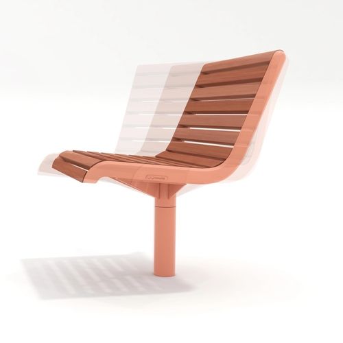 Современное городское кресло - PORT - mmcité street furniture - из дерева / из гальванизированной стали / для общественных мест