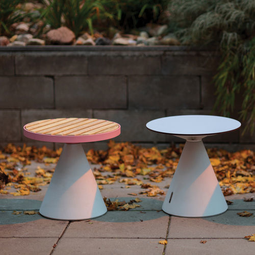 Современный табурет - CONICS - mmcité street furniture - из дерева / из ламината высокого давления / из стали