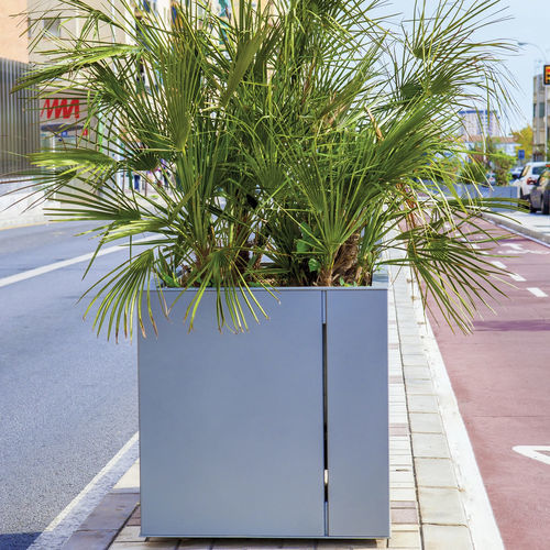 Кадка для садовых растений из стали - MALAGENO - mmcité street furniture - из алюминия / прямоугольная / квадратная