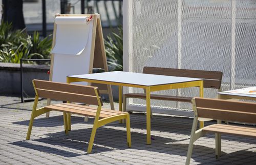 Современный стол - VERA - mmcité street furniture - из стали, покрытой порошком / из стали / из нержавеющей стали