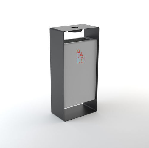 Мусорный контейнер из гальванизированной стали - RADIUM - mmcité street furniture - из нержавеющей стали / для наружного применения / для общественных мест