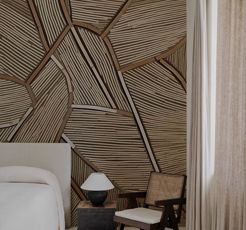 Современный обои - Stige - Wall&Deco - виниловый / в полоску / имитация ткани