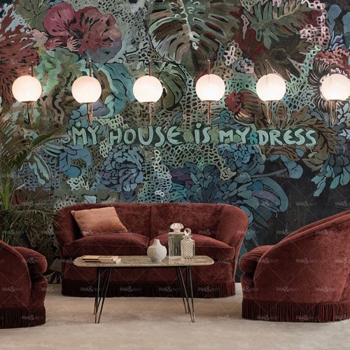 Современный обои - HOUSE IS MY DRESS - Wall&Deco - виниловый / в цветочек / абстрактный мотив