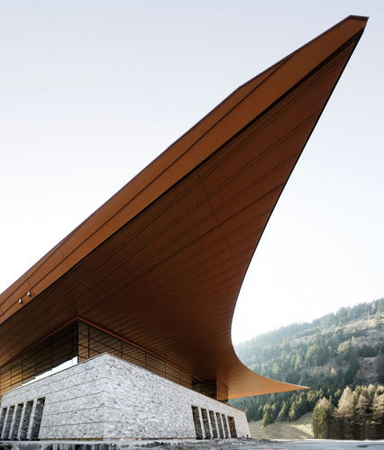 Листовая облицовка фасада - EURADECOR CORTEN - EURAMAX COATED PRODUCTS - из кортеновской стали / ребристая / со стоячим фальцем
