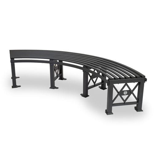 Классическая общественная скамейка - DEIMOS CURVED - Dimo Group Srl - из гальванизированной стали / из стального листа / без спинки