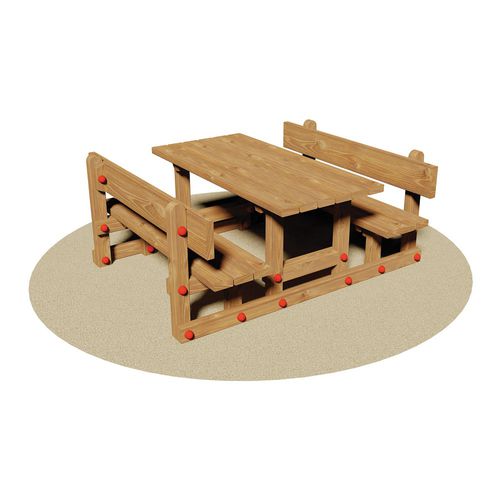 Классический комплект стол-лавки - MINI - Dimo Group Srl - из дерева / из гальванизированной стали / для детей