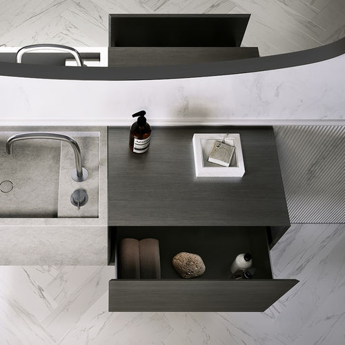 Настенная тумба под умывальник - PB 60 - COCOON - дерево / из Solid Surface / современная