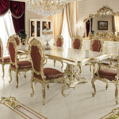 Стилизованный обеденный стол - 15114 - Modenese Luxury Interiors - из цельной древесины / с основанием из цельной древесины / прямоугольный