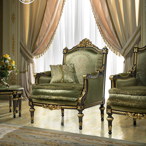 Классическое кресло - 14403 - Modenese Luxury Interiors - из ткани / из цельной древесины / ручной работы