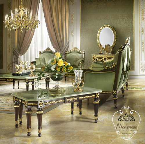Стилизованный журнальный столик - 14602 - Modenese Luxury Interiors - из цельной древесины / с основанием из цельной древесины / прямоугольный