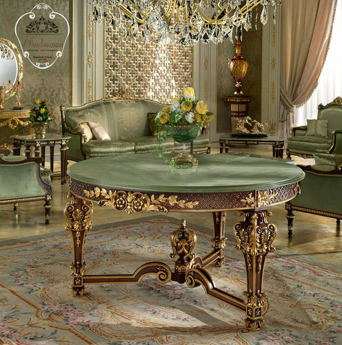 Стилизованный стол - 14101 - Modenese Luxury Interiors - из цельной древесины / с основанием из цельной древесины / круглый