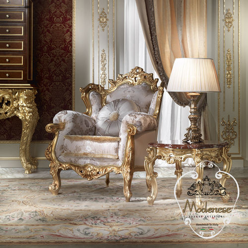 Кресло новое барокко - 15406 - Modenese Luxury Interiors - из ткани / из цельной древесины / ручной работы