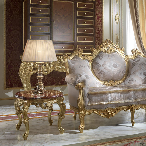 Журнальный столик новое барокко - 15608 - Modenese Luxury Interiors - из цельной древесины / с основанием из цельной древесины / квадратный