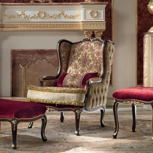 Стилизованное кресло - 15407 - Modenese Luxury Interiors - из ткани / из цельной древесины / ручной работы