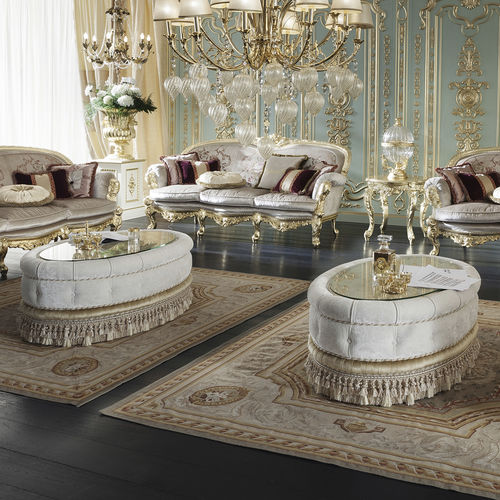 Стилизованный журнальный столик - 15617 - Modenese Luxury Interiors - из стекла / из ткани / с основанием из ткани