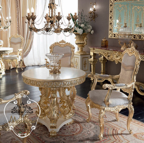 Стилизованный стол - 15102 - Modenese Luxury Interiors - из цельной древесины / с основанием из цельной древесины / круглый