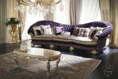 Стилизованный диван - 15411 - Modenese Luxury Interiors - из ткани / ручной работы / фиолетовый