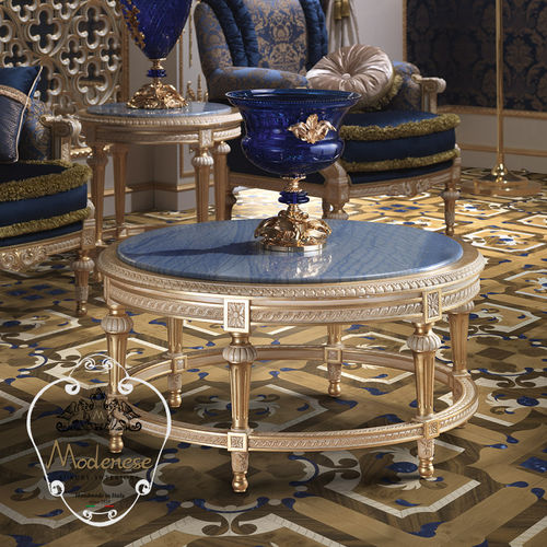 Стилизованный журнальный столик - 14629 - Modenese Luxury Interiors - из цельной древесины / с основанием из цельной древесины / круглый
