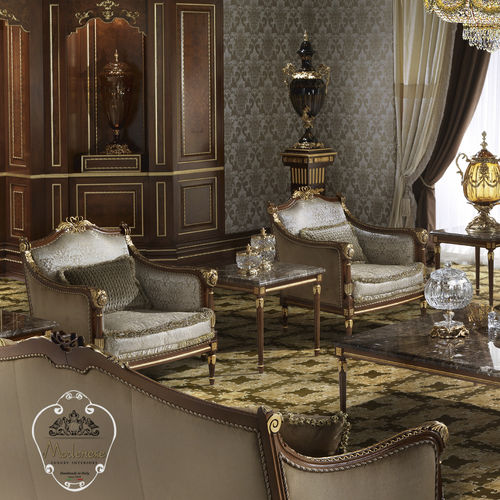 Стилизованное кресло - 14422 - Modenese Luxury Interiors - из ткани / из цельной древесины / ручной работы