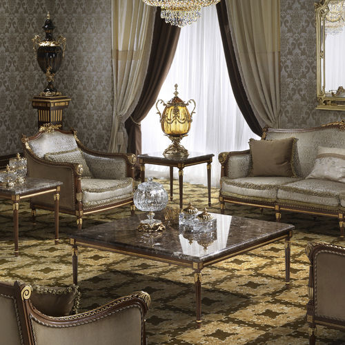 Стилизованный журнальный столик - 14634 - Modenese Luxury Interiors - из цельной древесины / с основанием из цельной древесины / прямоугольный