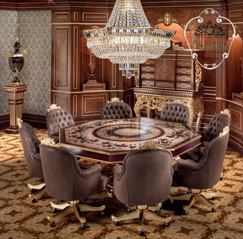Стилизованное кресло - 14509 - Modenese Luxury Interiors - из кожи / ручной работы / коричневое