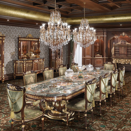 Стилизованный стол - 14109 - Modenese Luxury Interiors - из цельной древесины / с основанием из цельной древесины / прямоугольный