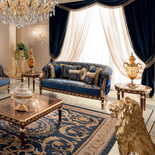 Стилизованный диван - 14437 - Modenese Luxury Interiors - из ткани / ручной работы / синий