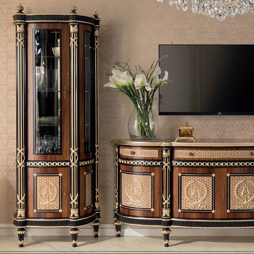 Классический стеклянный шкаф - 14110-14111 - Modenese Luxury Interiors - из дерева / из стекла / со встроенным замком