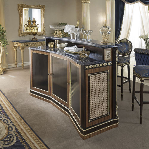 Барная стойка для бара - 14113 - Modenese Luxury Interiors - из цельной древесины / полукруглая