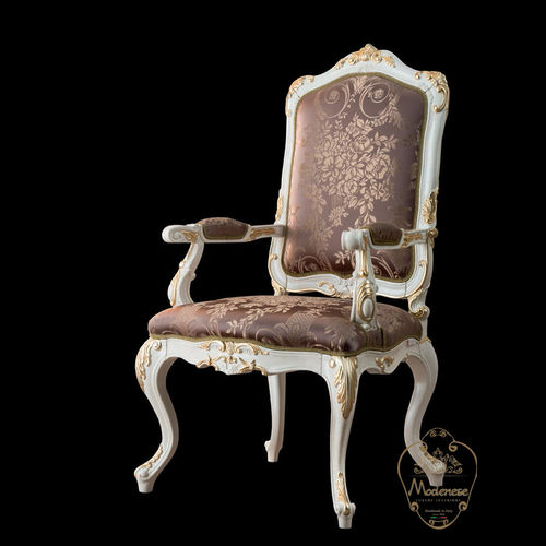 Стилизованный cтул для столовых - 15528 - Modenese Luxury Interiors - для интерьера / из ткани / с основанием из цельной древесины
