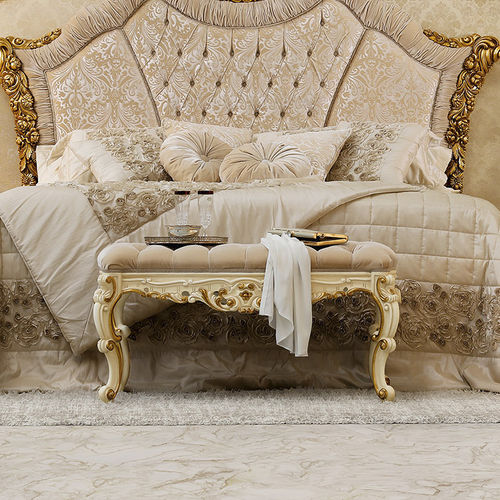 Стилизованная прикроватная скамья - 14534 - Modenese Luxury Interiors - из ткани / из цельной древесины / для бытового использования