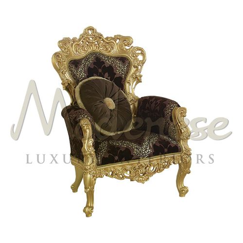 Стилизованное кресло - 16445 - Modenese Luxury Interiors - из ткани / из дерева / коричневое
