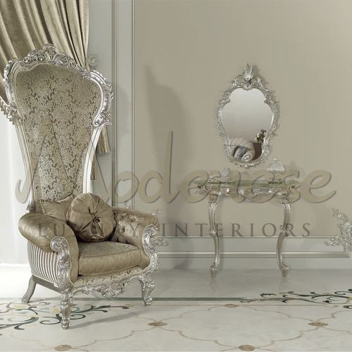 Стилизованное кресло - 15537 - Modenese Luxury Interiors - из ткани / из кожи / из дерева