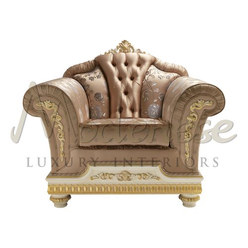 Классическое кресло - 14453 - Modenese Luxury Interiors - из ткани / из дерева / розовое