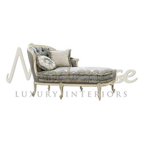 Классический полудиван - 16532 - Modenese Luxury Interiors - из ткани / из дерева / с основанием из лакированной древесины