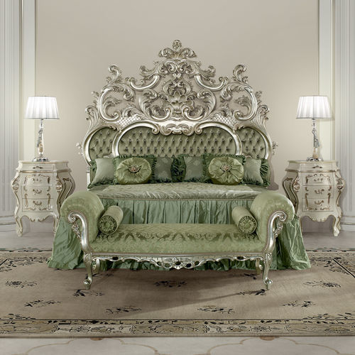 Двуспальная кровать - 15209 - Modenese Luxury Interiors - стилизованная / с обитым изголовьем / из ткани