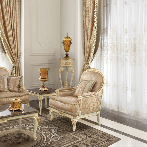 Классическое кресло - 16460 - Modenese Luxury Interiors - из ткани / из дерева / цвет по индивидуальному заказу