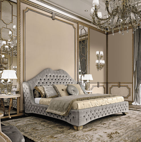 Двуспальная кровать - 16205 - Modenese Luxury Interiors - современная / обитая / из ткани