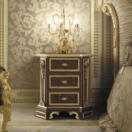 Классический ночной столик - 16224 - Modenese Luxury Interiors - из дерева / с основанием из древесины / прямоугольный