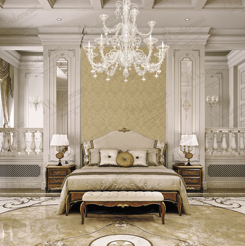 Двуспальная кровать - 16201 - Modenese Luxury Interiors - классическая / с обитым изголовьем / из ткани