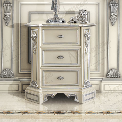 Классический ночной столик - 16224 - Modenese Luxury Interiors - из дерева / квадратный / с выдвижным ящиком