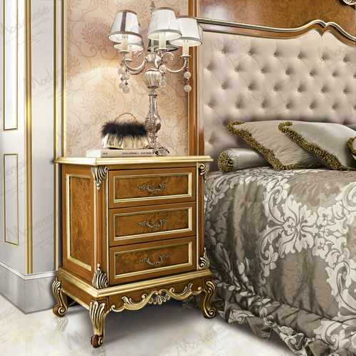 Классический ночной столик - 16209 - Modenese Luxury Interiors - из дерева / квадратный / с выдвижным ящиком
