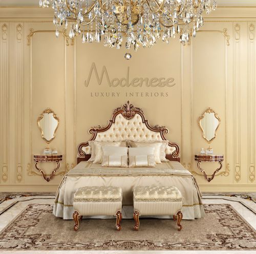 Двуспальная кровать - 16244 - Modenese Luxury Interiors - классическая / с обитым изголовьем / из ткани
