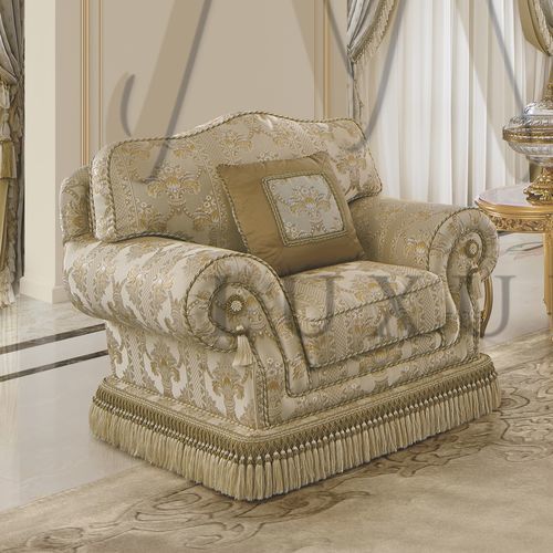 Стилизованное кресло - 15453 - Modenese Luxury Interiors - из ткани / из дерева / Сделано в Италии