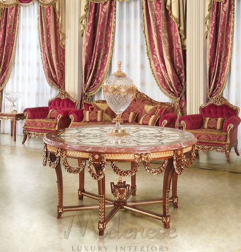 Классический стол - 15853 - Modenese Luxury Interiors - из дерева / с основанием из древесины / круглый